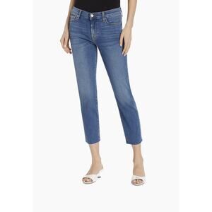 7 For All ManKind Jeans Women's 27 Roxanne Ankle Skinny Blue Denim Embroidered